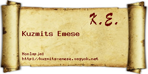 Kuzmits Emese névjegykártya