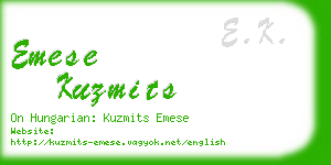 emese kuzmits business card